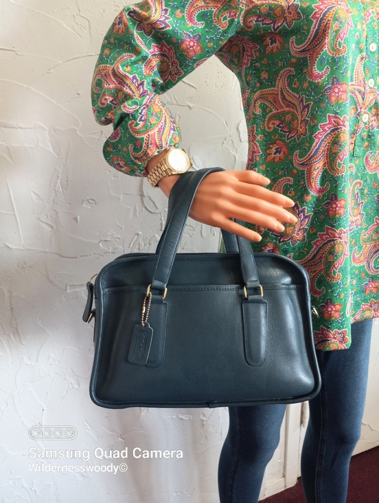 Coach Handbags - Coach Vintage Skinny Flight Bag, 1980s, NYC, Ocean Blue, Medium Color Blue